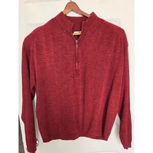 Tommy Bahama Long Sleeve 1/4 Zip Pullover Deep Red Sweatshirt XL